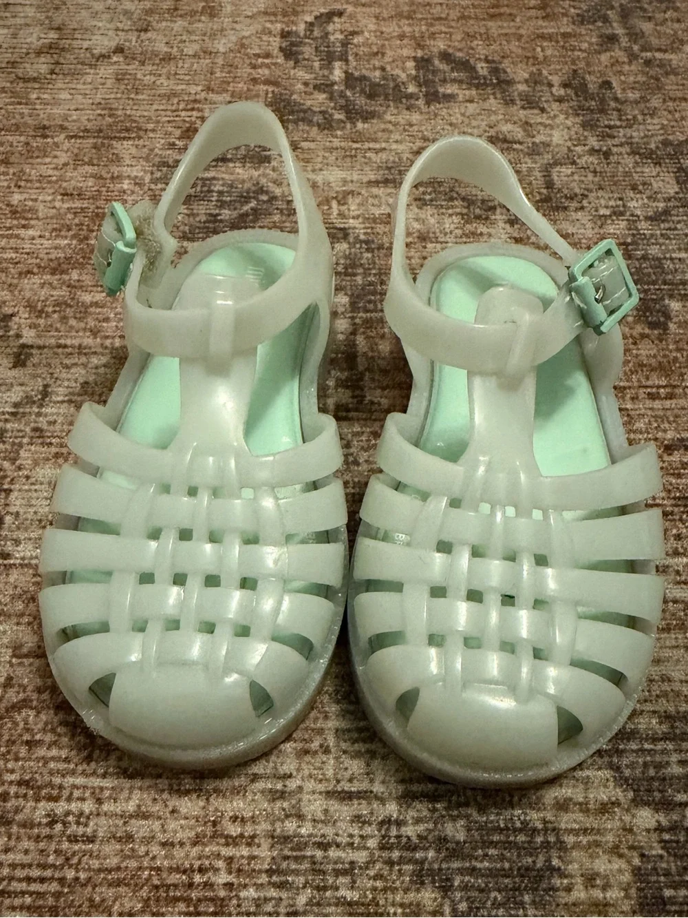 Mini Melissa Girls' Mint Green Jelly Sandals